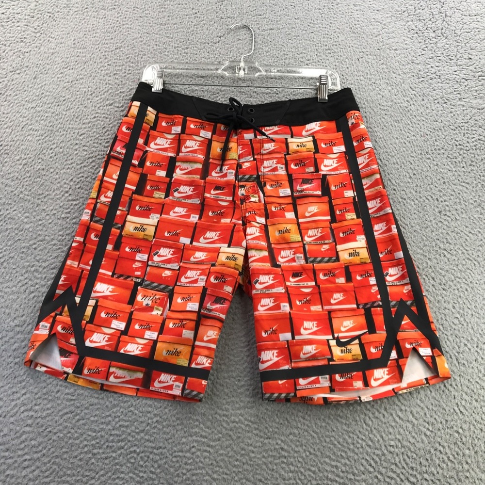 Nike Board Shorts Mens Medium 30 9" Stack Fadeaway Shoe Box Print Engineered